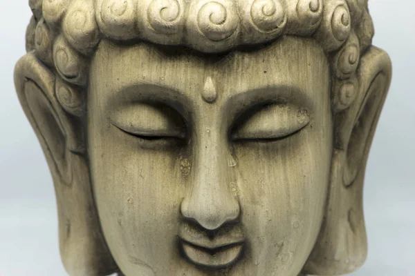 Faccia Grigia Una Figura Buddha Che Medita — Foto Stock