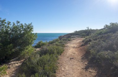 Ametlla de Mar tarragona, İspanya kıyısında yürümek