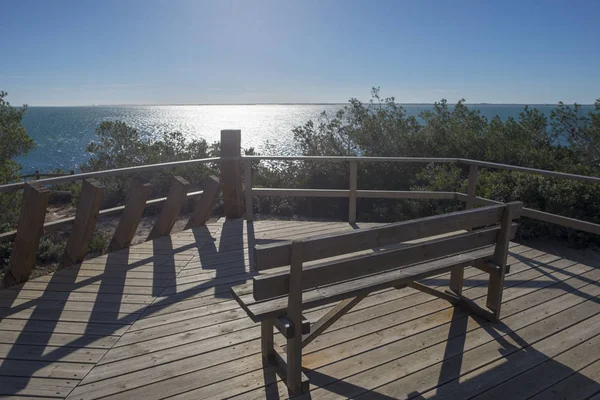 Banco Mirador Costa Ametlla Mar España — Foto de Stock