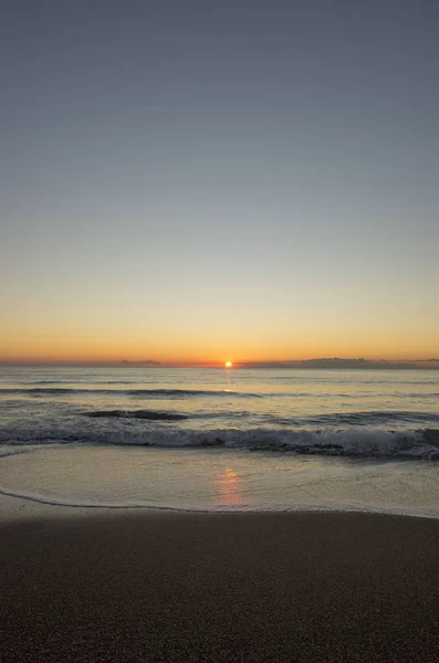 Восход Солнца Пляже Denia Аликанте Испания — стоковое фото