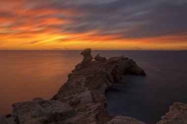 Ibiza, İspanya, adada Cap Martinet Sunrise