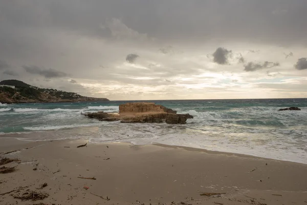 Costa Ibiza Dia Nublado Espanha — Fotografia de Stock