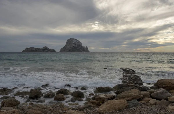 Isla Vedra Desde Cala Dhort Ibiza España — Foto de Stock