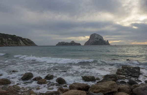 Isla Vedra Desde Cala Dhort Ibiza España — Foto de Stock