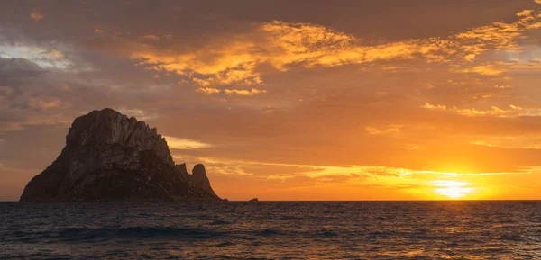 Isla Vedra Desde Ibiza Atardecer España — Foto de Stock