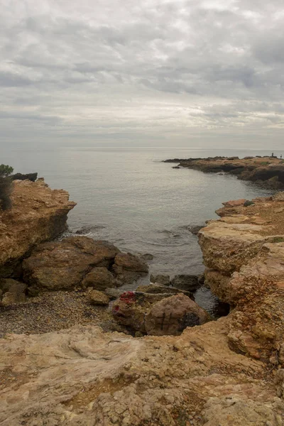 Mar Ibiza Dia Muito Nublado Espanha — Fotografia de Stock