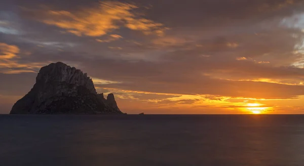 Puesta Sol Isla Vedra Ibiza España — Foto de Stock