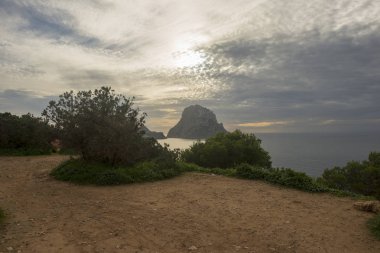 Günbatımı Ibiza, İspanya Es Vedra Island üzerinde