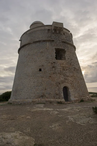 Sunrise Tower Sal Rossa Ibiza Spain — Stock Photo, Image