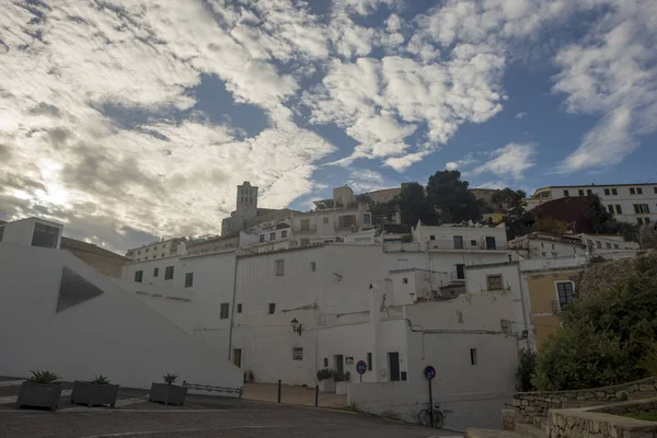 Vita Hus Runt Den Staden Ibiza Spanien — Stockfoto