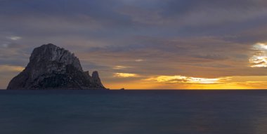Gün batımında, İspanya uzun pozlama içinde Es Vedra Adası