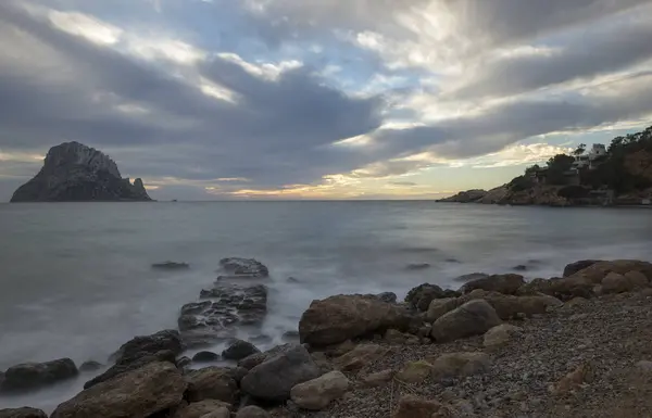 Isla Vedra Larga Exposición Atardecer España — Foto de Stock