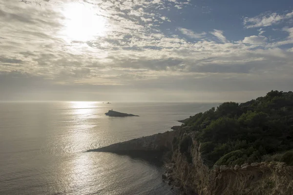 Mar Mediterrâneo Junto Aldeia Ibiza Espanha — Fotografia de Stock