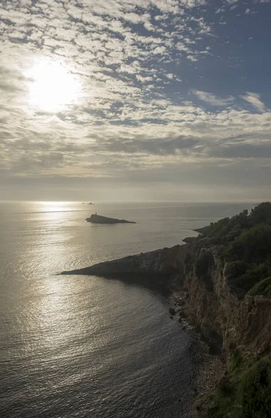 Mar Mediterráneo Junto Pueblo Ibiza España —  Fotos de Stock