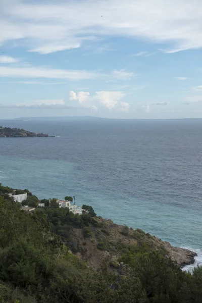 Costa Ibiza Giorno Con Mare Molto Brutto Spagna — Foto Stock