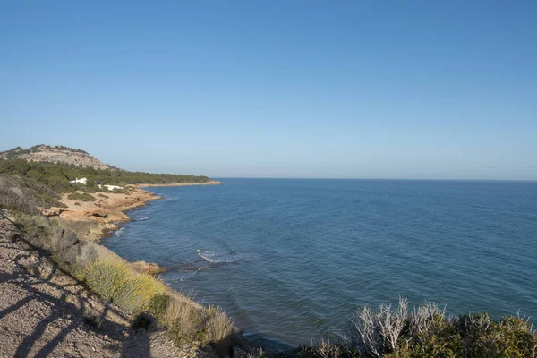 Zelené Jak Moře Mezi Oropesa Benicasim Španělsko — Stock fotografie