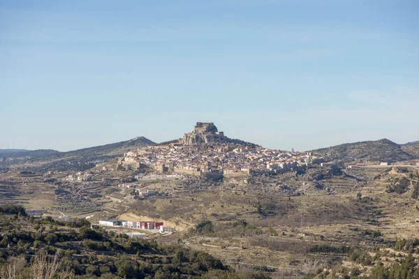 Pohled na města Morella v maestrazgo — Stock fotografie