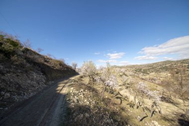 Morella şehir yanındaki dağ yolundan