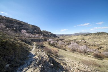 Morella şehir yanındaki dağ yolundan