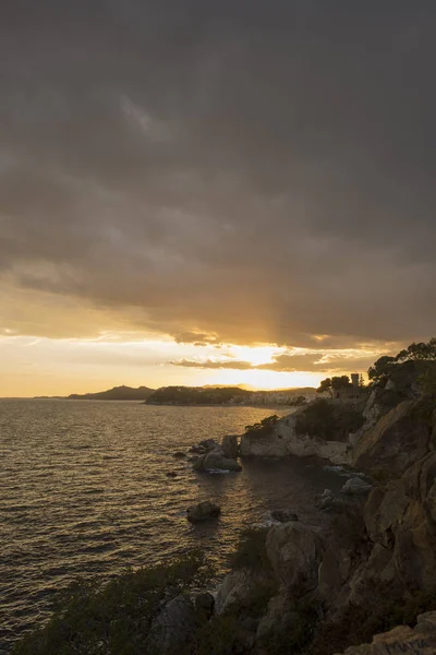 Naplemente a ronda de Lloret de Mar úton — Stock Fotó