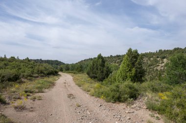 Sierra de Gudar dağları arasındaki kırsal yol, Valbona