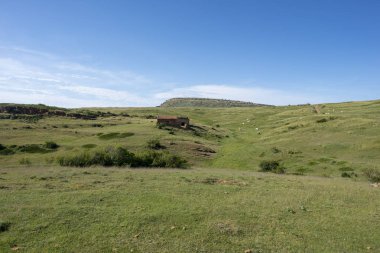 Valdelinares dağlar yaz güneşli bir gün