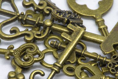 Bazı kilit eski altın anahtar