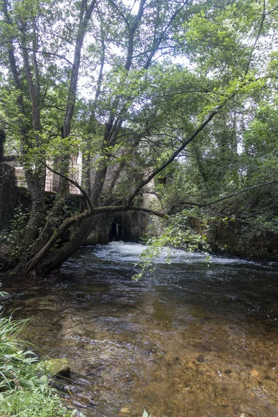 O ter do rio ao lado do greenway de Carrilet, Girona — Fotografia de Stock