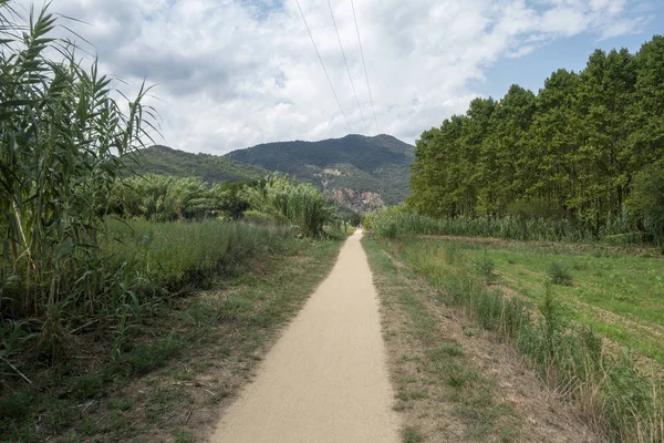 La via verde del sentiero carrabile di Olot — Foto Stock