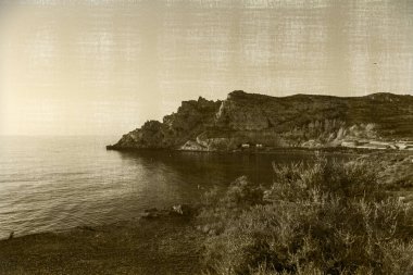 Aguilas 'ta bir sahilde gün doğumu, Murcia