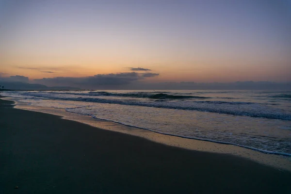 Nascer Sol Uma Praia Benicassim Costa Azahar Espanha — Fotografia de Stock