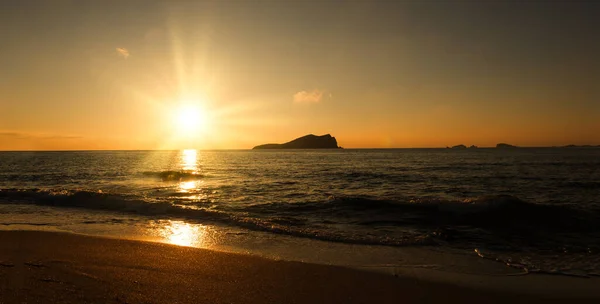 Plage Cala Comte Sur Île Ibiza Îles Baléares Espagne — Photo