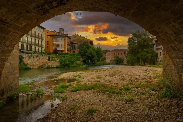 Die Stadt Estella Navarra Spanien Stockbild