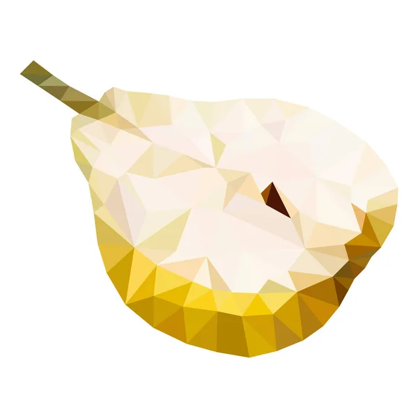 Fele a pear sokszög. Vektoros illusztráció. Alacsony poli — Stock Vector