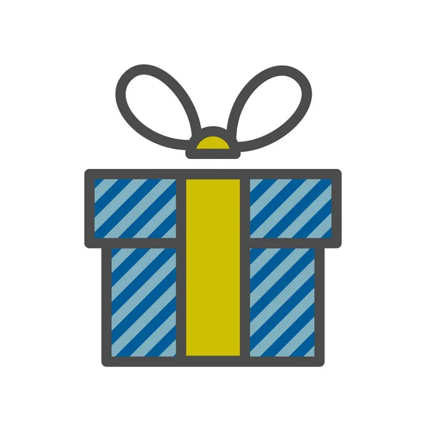Geschenkkarton mit Schleife. flache Bauweise. Banner, Grafik oder Website. blaues Geschenk — Stockvektor
