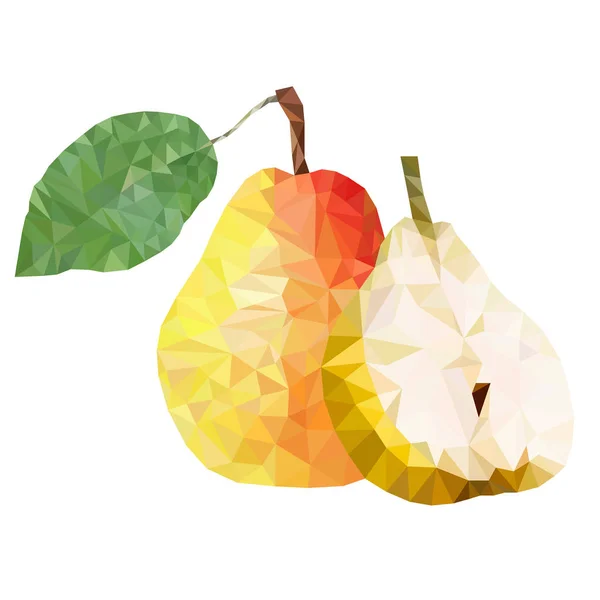 Fruta polígono. Ilustración abstracta del vector de una pera . — Vector de stock