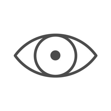 Göz satırı simgesi. Siyah öğrenci basit bir çizgi vektör simge gözle. Sembol, logo illüstrasyon. Piksel mükemmel