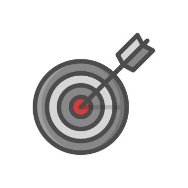 Hedef pazarlama simgesi. Ok sembolü ile hedef. Modern düz tasarım konsepti için web afiş, web siteleri, basılı materyalleri, infographics.