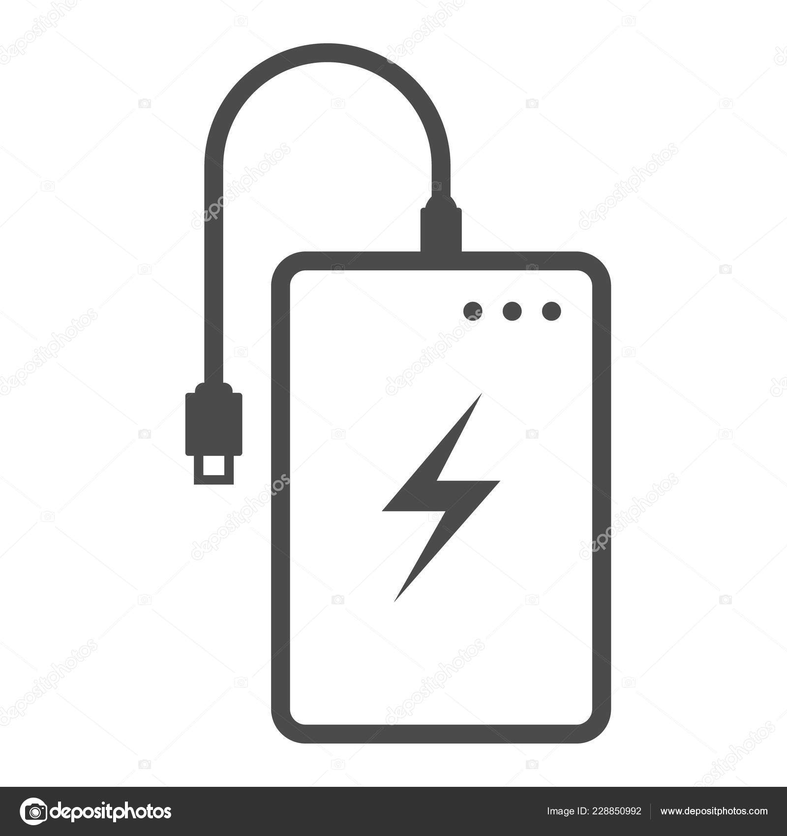 Power Bank Battery Phone Charger Minimalistic Flat Line Outline Stroke Icon  Stock Vector Image by ©veeksegal #228850992