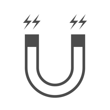 Mıknatıs simge vektör. Beyaz arka plan üzerinde izole.