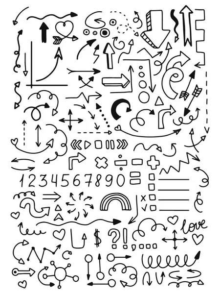 Elle çizilmiş oklar ve işaretleri