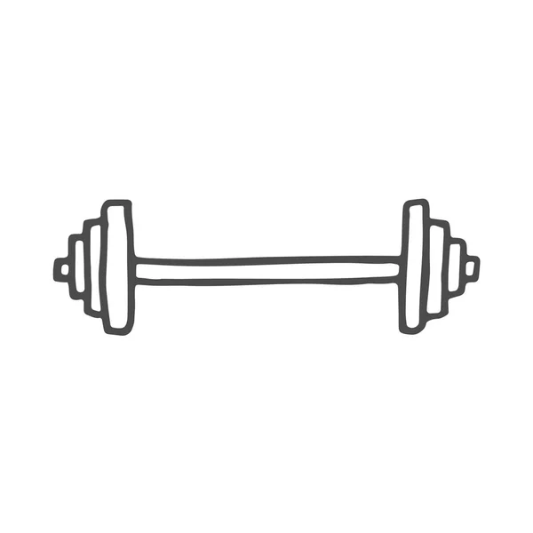 Serbest çizilmiş karikatür halter. Vektör doodle çubuk.