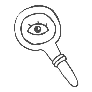 Büyüteç göz ile ilginç çizim