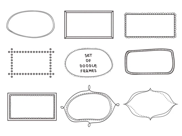 9 dizi doodle kare beyaz arka plan üzerinde