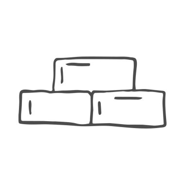 Doodle yapı taşları. Karalama vektör illüstrasyon izole