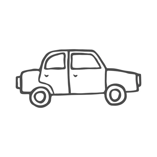 車の落書き。白い背景で隔離のベクトル図. — ストックベクタ