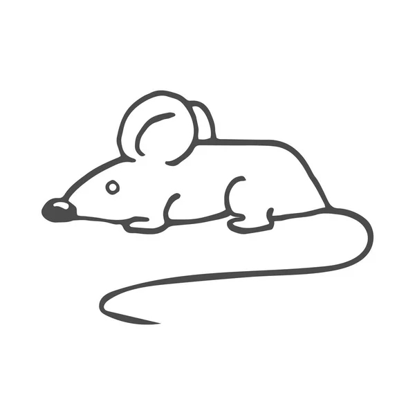 白い漫画のマウス。白い背景で隔離のベクトル図. — ストックベクタ