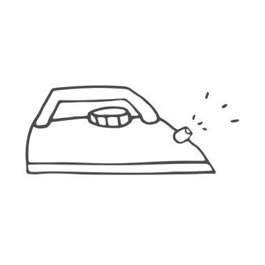 Yumuşatma-demir. Bir demir vektör Illustration. Elle çizilmiş demir.