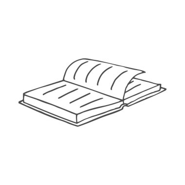 Doodle kitap. Beyaz arka plan üzerinde izole vektör çizim.