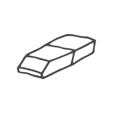 Doodle silgi. Beyaz arka plan üzerinde izole vektör çizim.